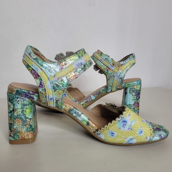 L'Artiste by Spring Step Vogeush Floral Leather Heeled Sandal - Size 36 (5.5/6) - Picture 4 of 16